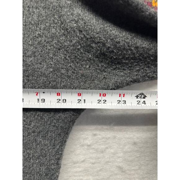 Jacquard Open Front Cardi-Coat Women Charcoal Gray Long Line Boho Aztec L - Picture 6 of 8